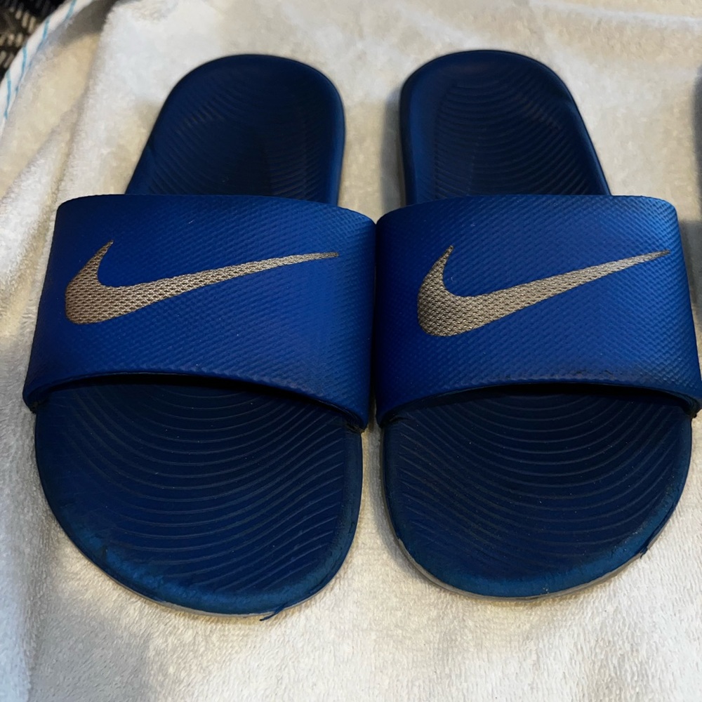 Nike Kawa Kids Slides, Blue - Size 2